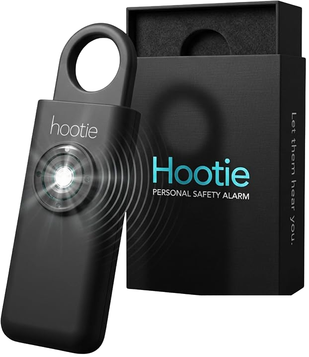 Hootie personal safety alarm with box, black