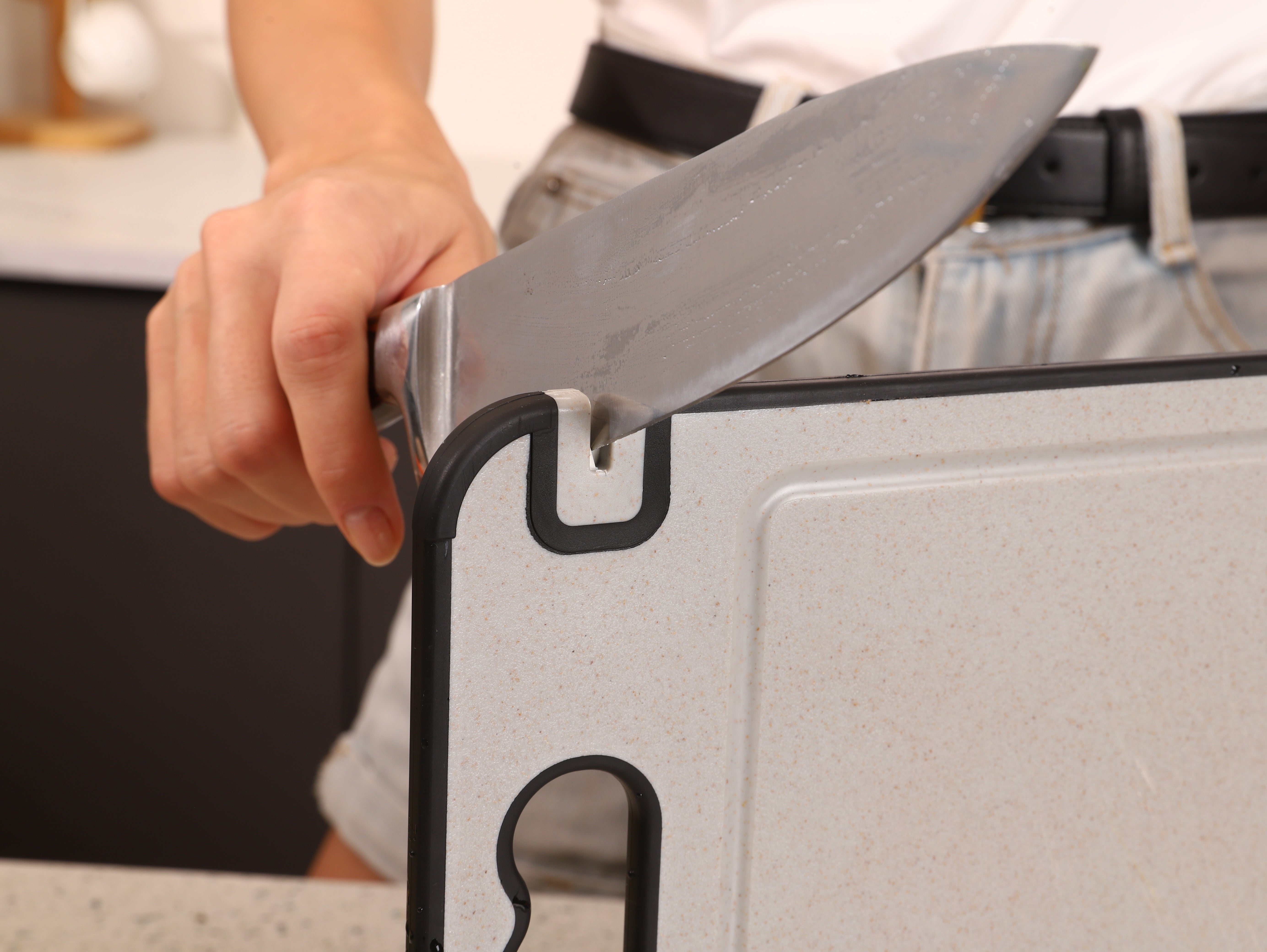 TIBO's built-in knife sharpener