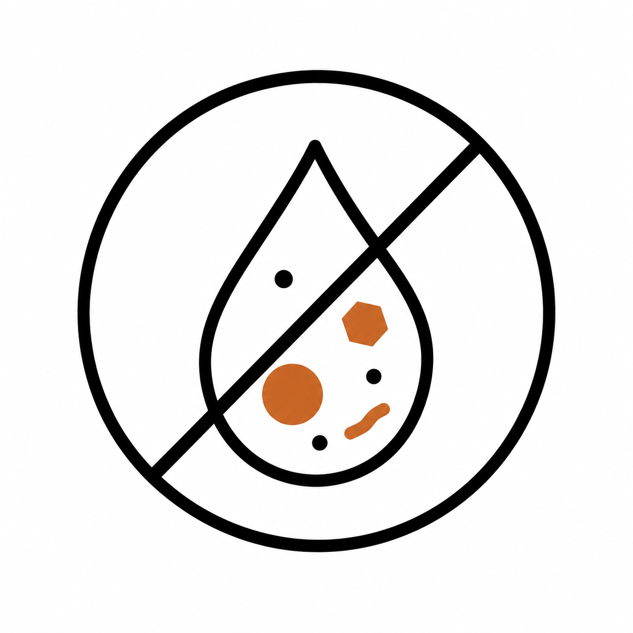 Zero toxins or microplastics icon